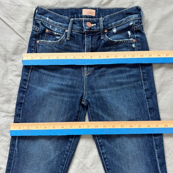 MOTHER The Rascal Skimp Jeans Womens Size 26x26 Yee Haw Distressed Medium Denim - Picture 7 of 15
